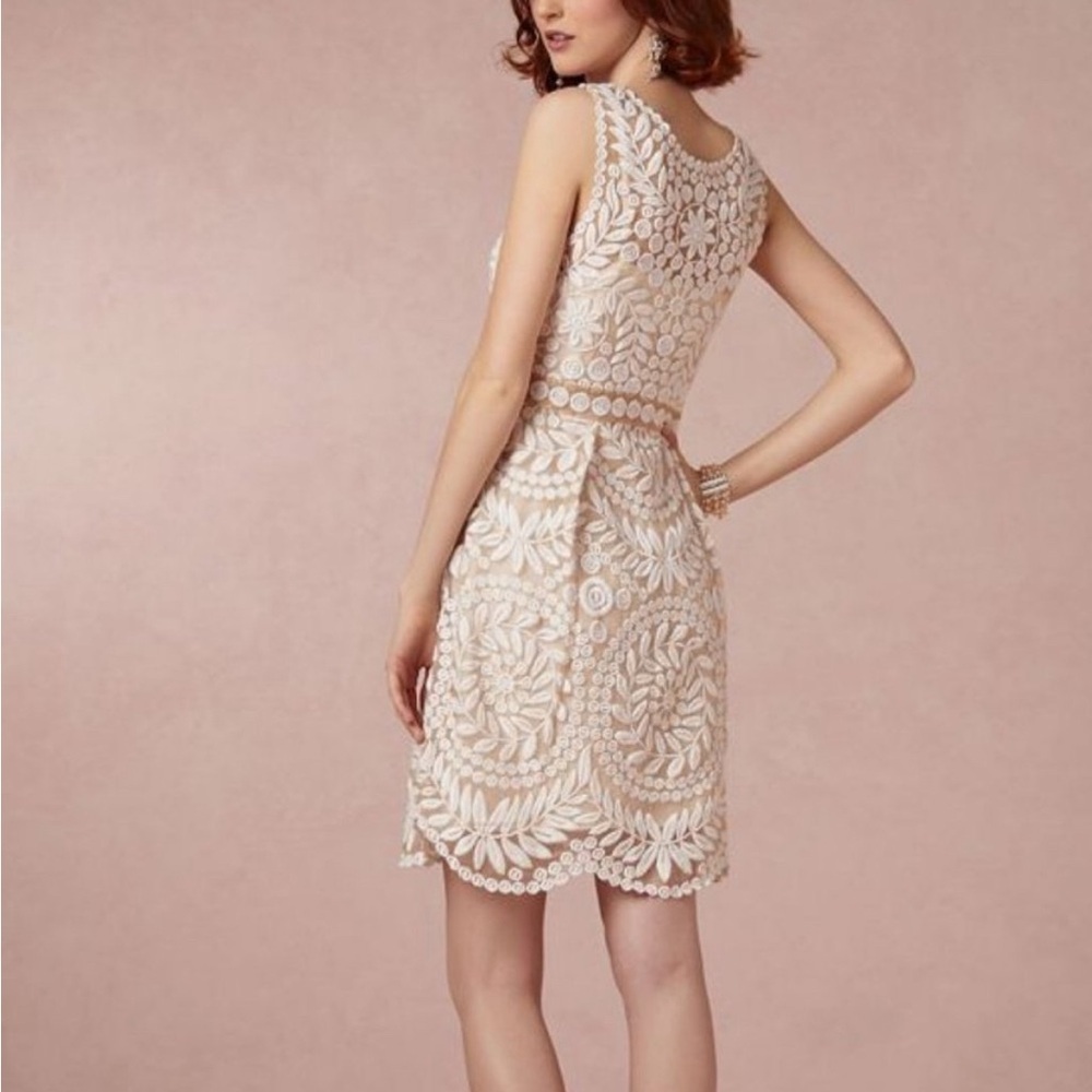 Yoana Baraachi - Anthropologie | Silk veiled beige dress | size 10 - Picture 2 of 10